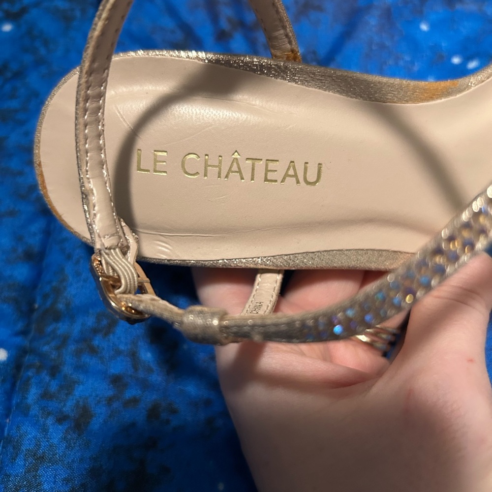 Le Chateau Gold Rhinestone Heels - Picture 3 of 7